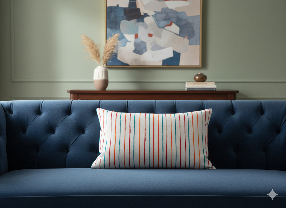 Multicolor Vertical Striped Cushion Cover _ Modern Decorative Throw Pillow Cover _ Premium Home Décor