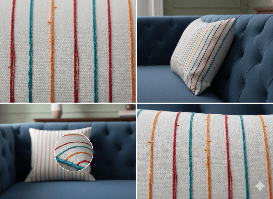 Handmade Multicolour Striped Rectangle Cushion Cover | Premium Cotton | 17x27 Inch Lumbar Pillow Cover for Sofa & Bedroom | Modern Indian Home Décor