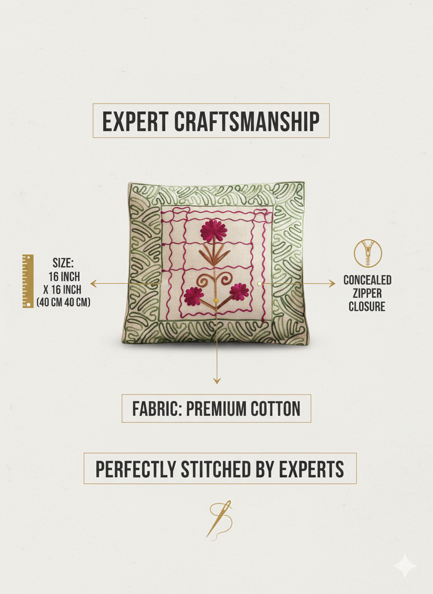 Floral cushion cover